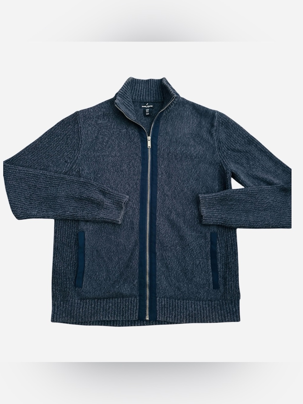 Daniel Hechter full-zip mock neck sweater jacket with ribbed cuffs  Mens M